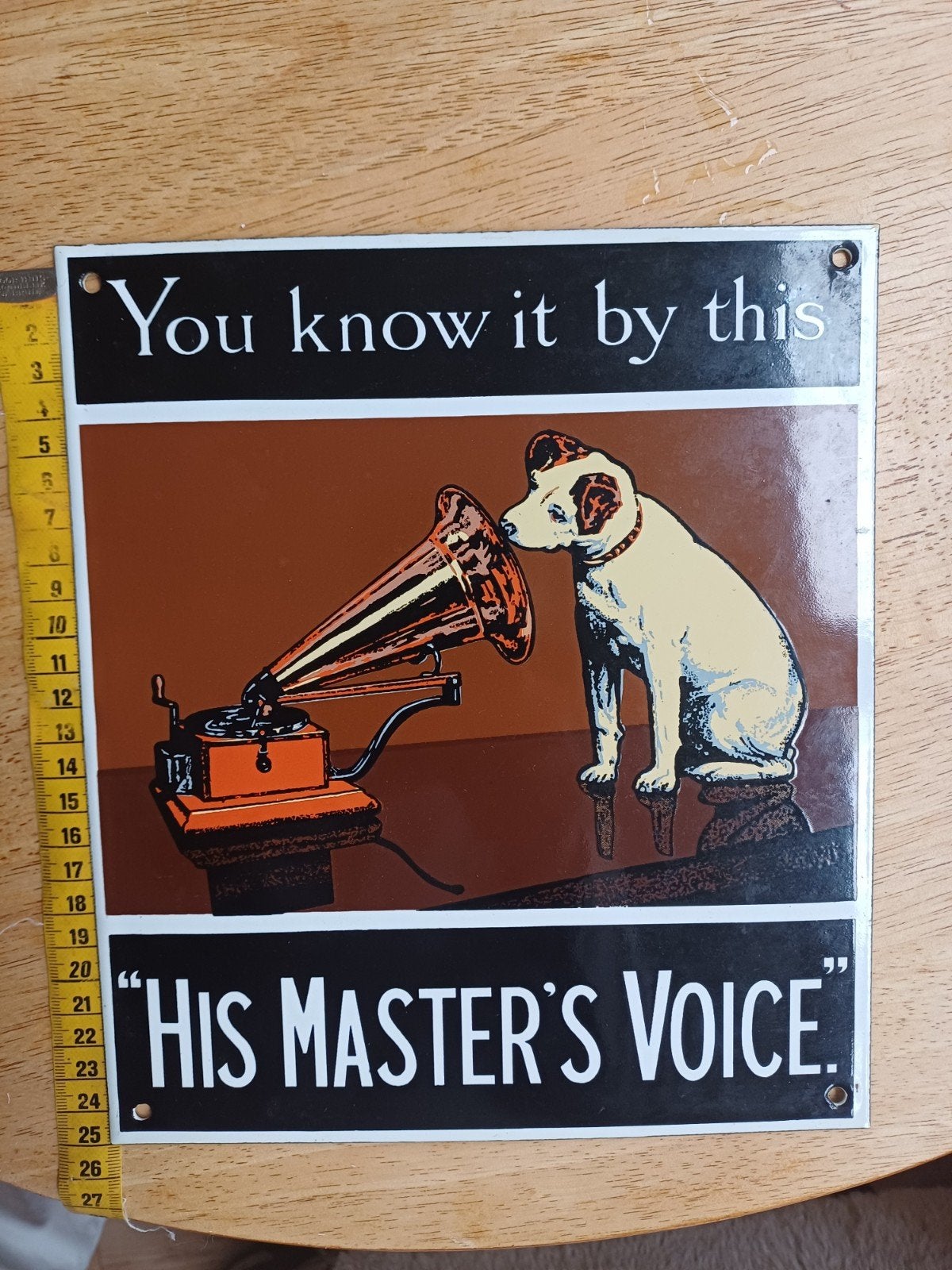 Emaille reclamebord 'His Master's Voice' - Vintage, Ophalen