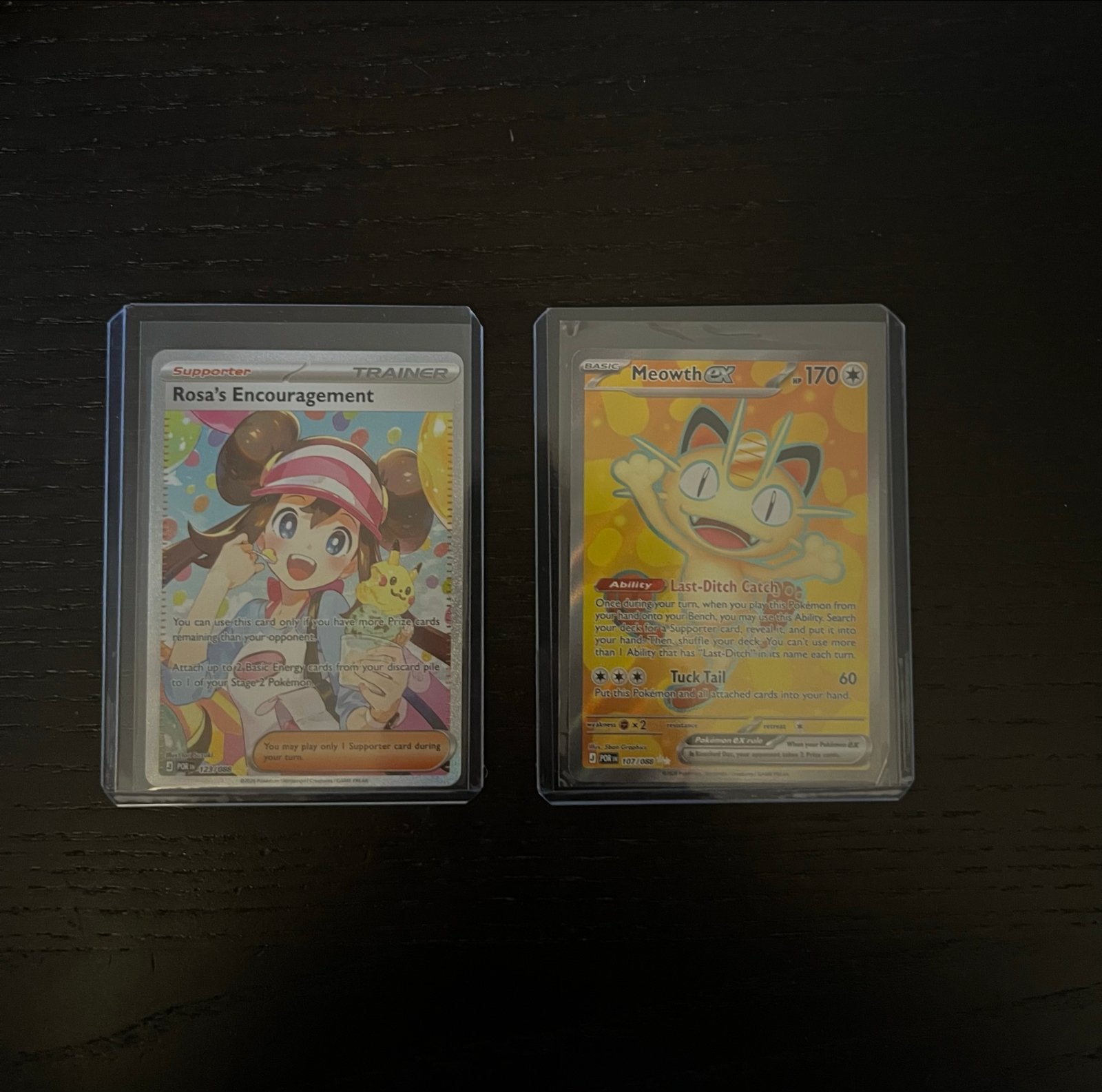 Rosa's Encouragement SIR & Meowth EX FA Pokémon kaarten, Ophalen of Verzenden, Zo goed als nieuw, Meerdere kaarten