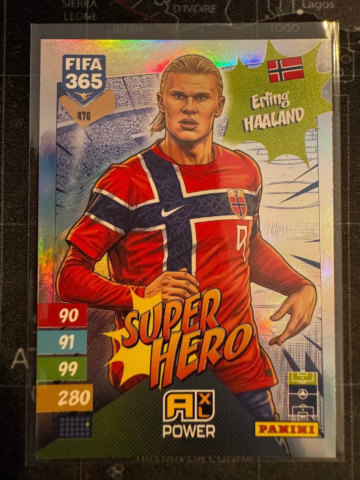 Panini FIFA 365 2027 Haaland Super Hero Extra Rare #476, Ophalen of Verzenden, Nieuw, Buitenlandse clubs, Spelerskaart