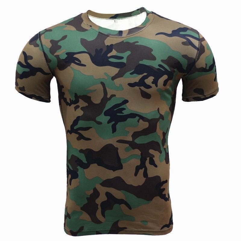 Heren camouflage compressie shirt fitness camo leger t-shirt, Verzenden, Nieuw, Overige maten, Overige kleuren