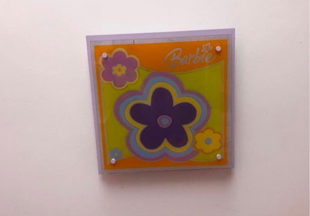 Barbie Wand en plafondlamp met Bloemen - Gebruikt, Ophalen of Verzenden, Gebruikt