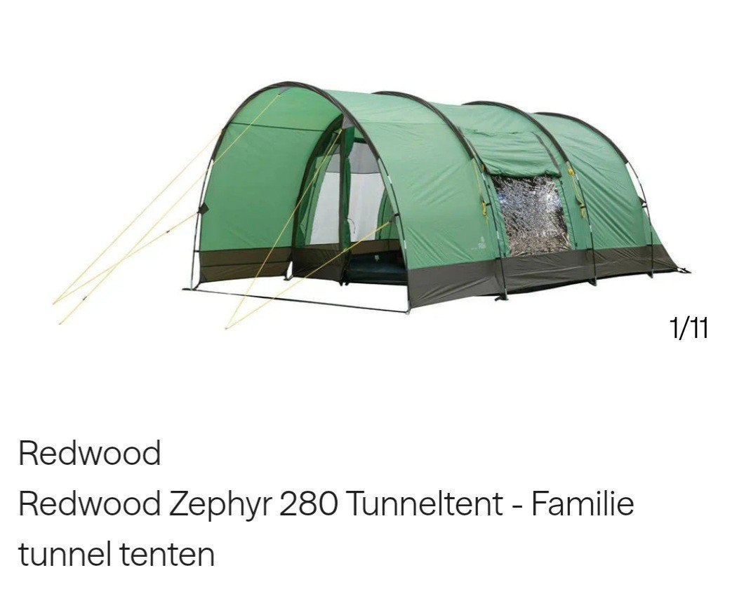 Redwood Zephyr 4 persoons tunneltent, Caravans en Kamperen, Tenten, Ophalen, Gebruikt, Tot en met 4