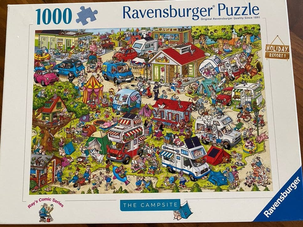 Ravensburger Legpuzzel 1000 stukjes - The Campsite, Hobby en Vrije tijd, Ophalen, 500 t/m 1500 stukjes, Zo goed als nieuw, Legpuzzel