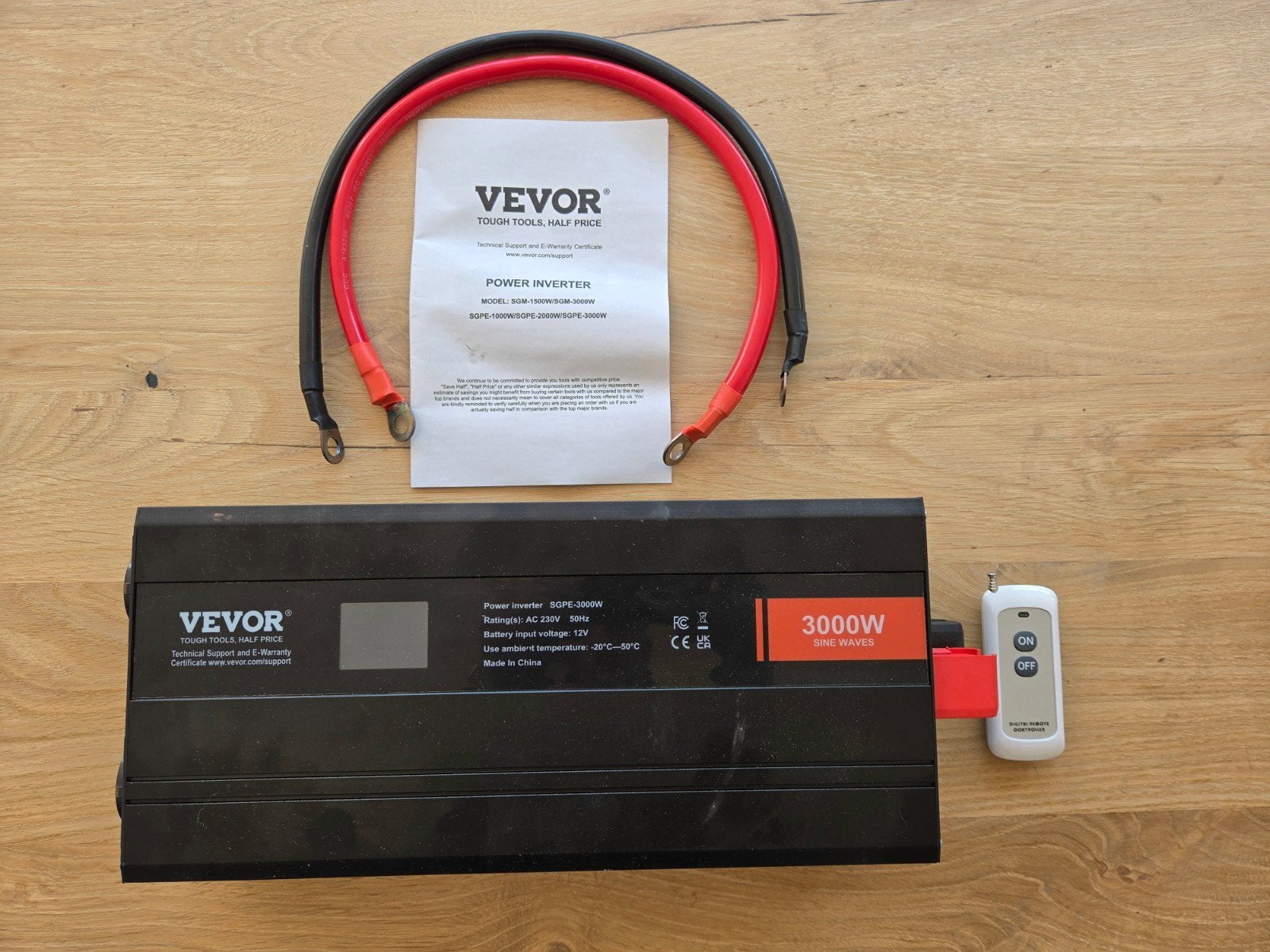 Vevor 3000W Omvormer 12V naar 230V Pure Sinus, Auto diversen, Ophalen of Verzenden