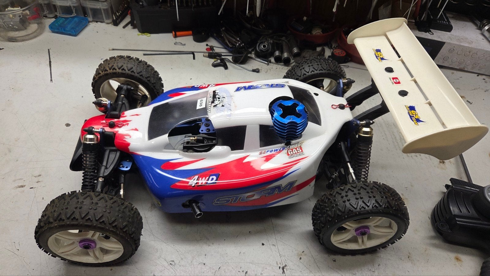 te koop mooie gs storm, Gebruikt, Ophalen of Verzenden, Schaal 1:8, Nitro