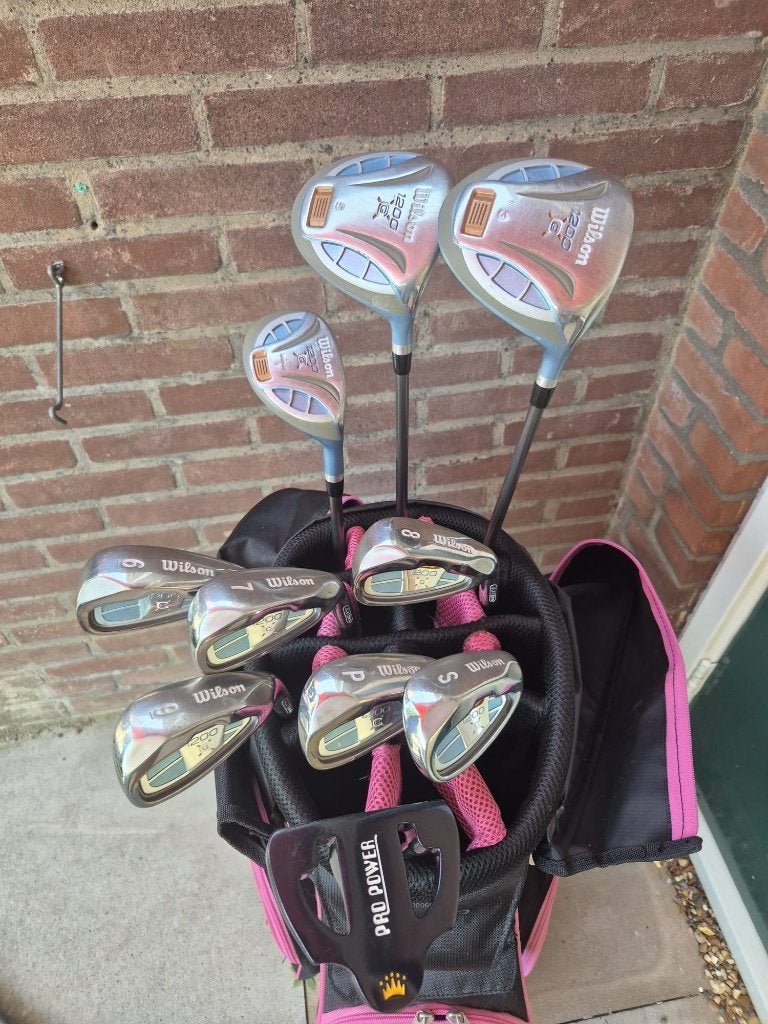 Dames golfset WILSON graphite met zwart roze golftas €225,-, Ophalen of Verzenden, Zo goed als nieuw, Set, Overige merken
