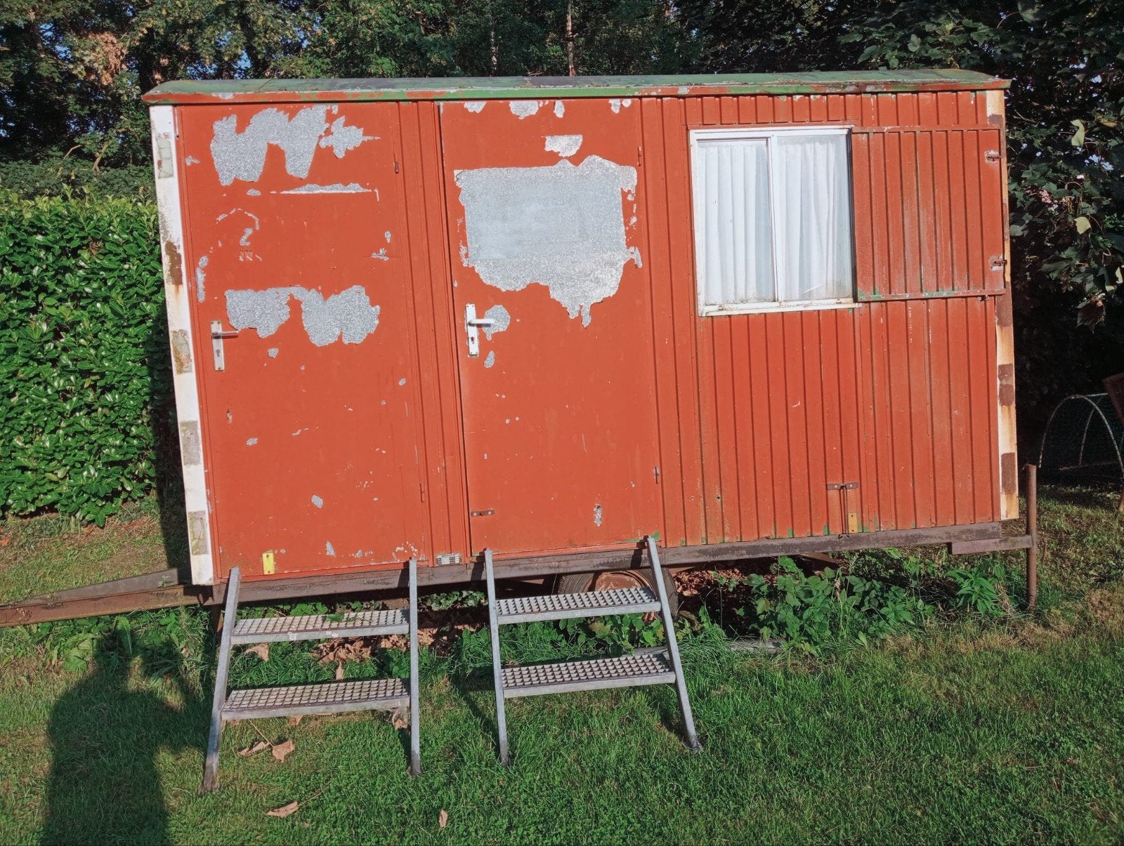 Bouwwagen met aparte wc en douche - opknapper, Ophalen