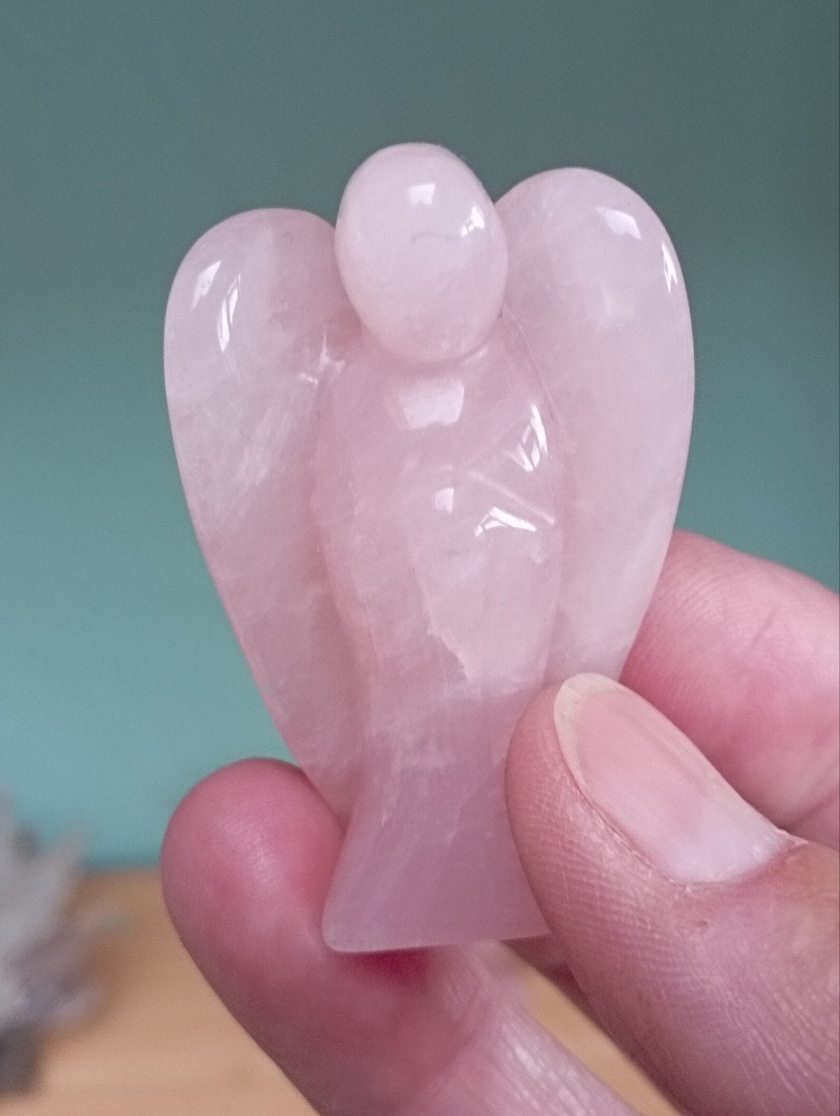 Rozekwarts engel 5cm, Ophalen of Verzenden