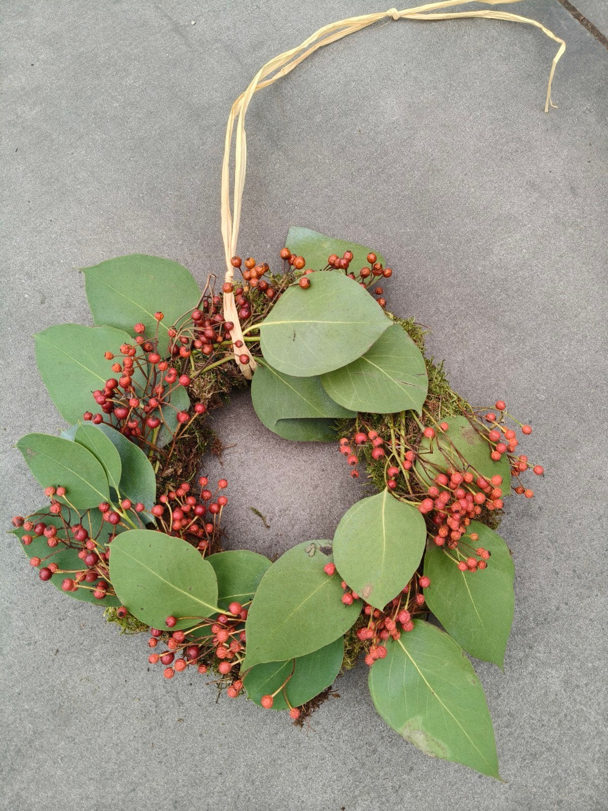 Klein kransje met rozenbottel  en eucalyptus, Ophalen, Nieuw, Krans, Natuurlijk materiaal