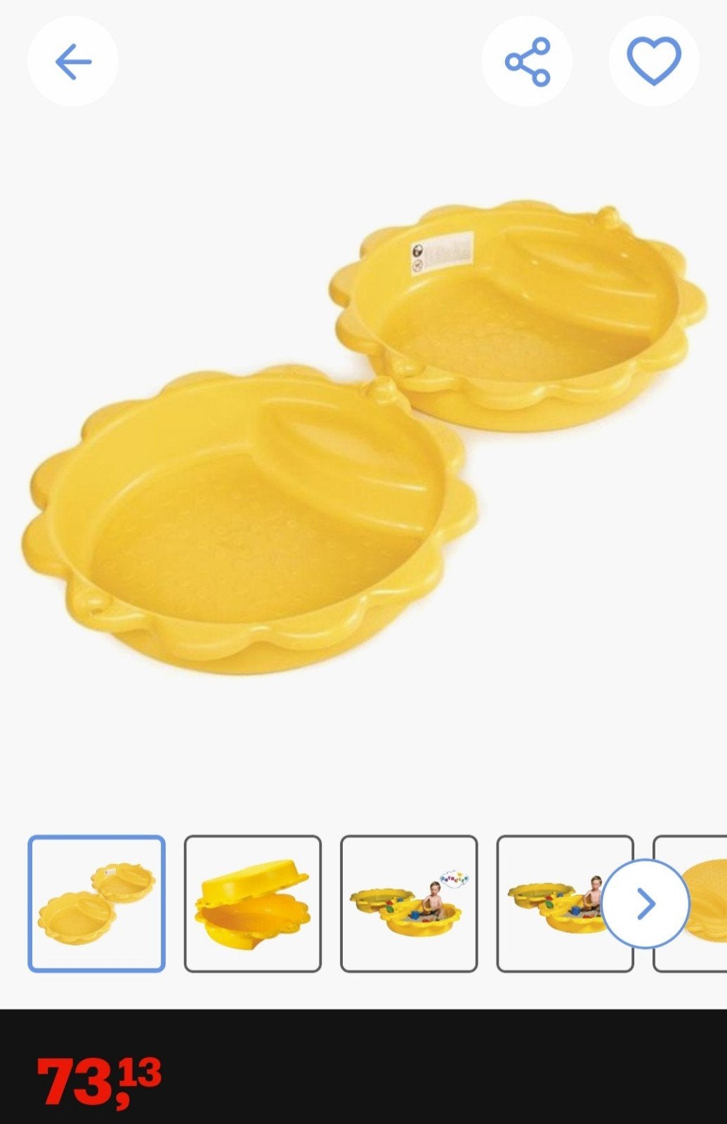 Nieuwe schelp zandbak / zwembadje, Kinderen en Baby's, Ophalen, Zo goed als nieuw