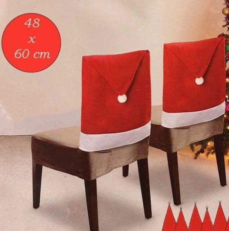Kerst stoelhoezen 5stuks Rood Amsterdam, Ophalen, Zo goed als nieuw, Rood, Eén