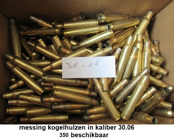 messing kogelhulzen, kaliber 30.06, 350 stuks aanwezig, Ophalen of Verzenden, Overige soorten, Overige gebieden, Hulzen of Bodemvondsten