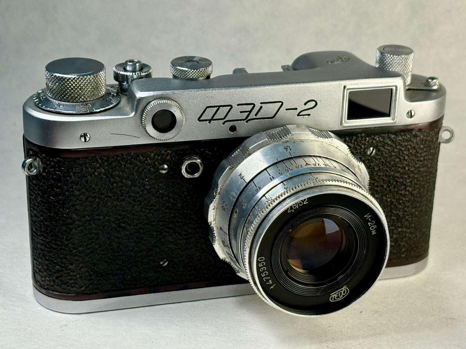 FED-2 meetzoekercamera met Industar-26M 50mm f/2.8, Ophalen of Verzenden, Gebruikt, Compact, Overige Merken