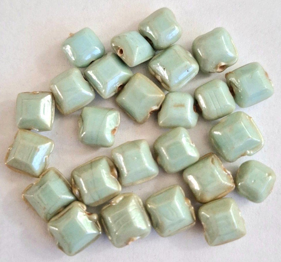 Groene opaque glas kralen 1 cm, Verzenden, Nieuw, Kraal