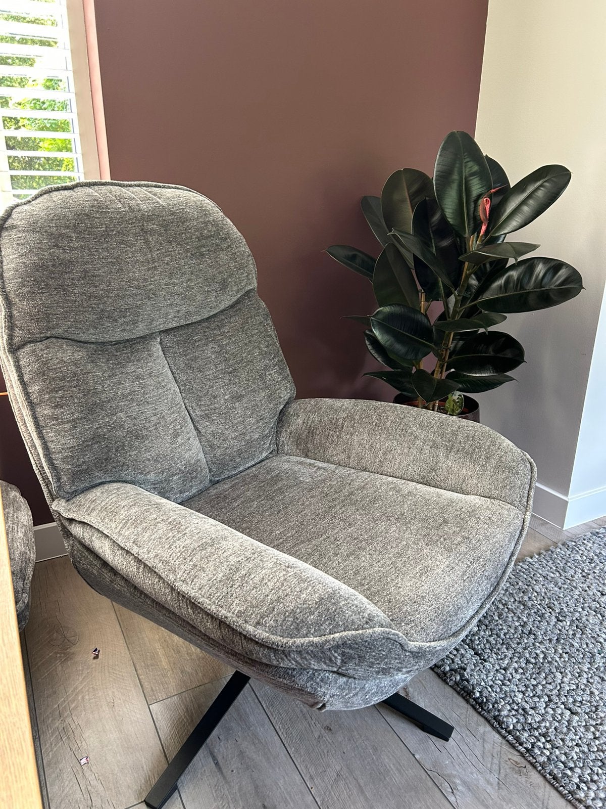 Fauteuil Florence Habufa, kiezel grijs, Ophalen, Zo goed als nieuw, 50 tot 75 cm