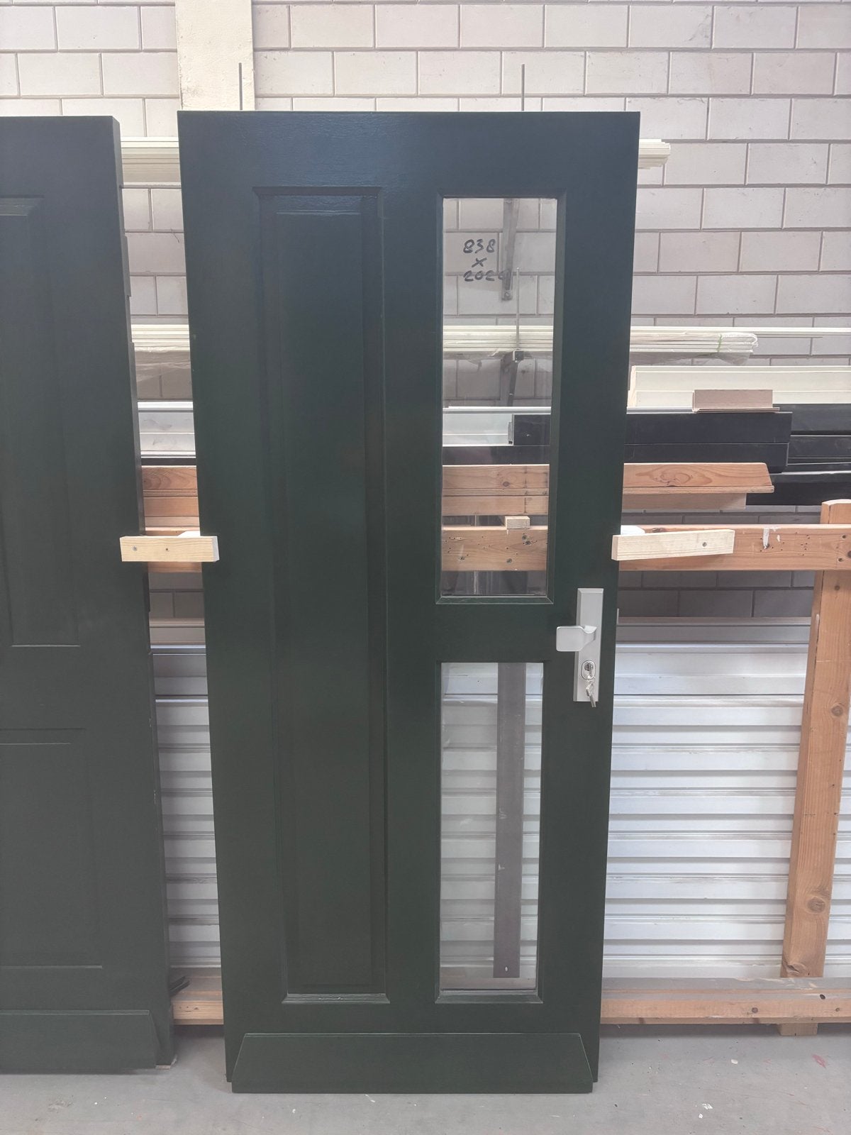 Groene Voordeur 838x2020 met Meerpuntsluiting en HR++ Glas, Ophalen, 80 tot 100 cm, Nieuw, Buitendeur