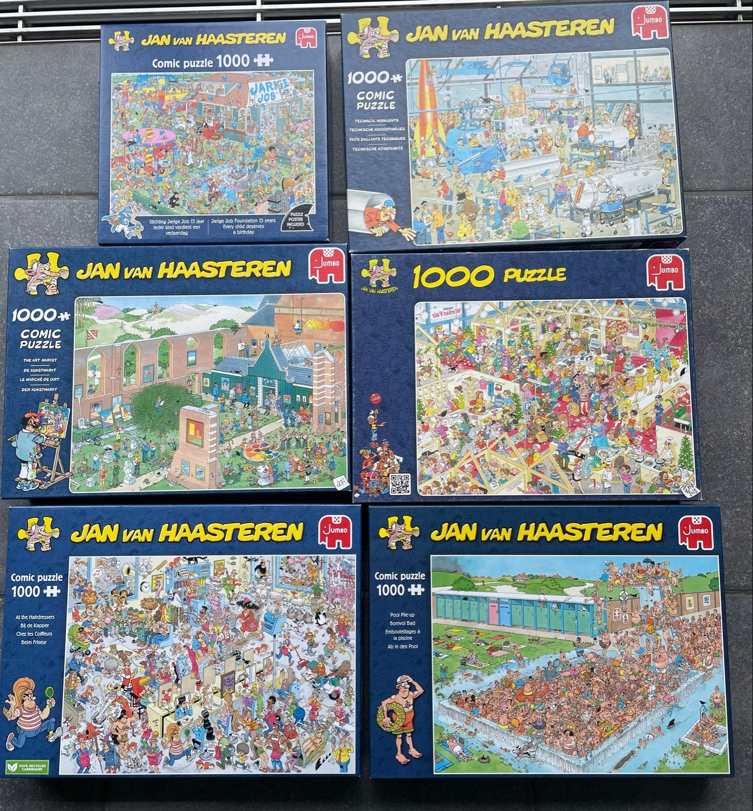 Jan van Haasteren puzzels 1000 stukjes - compleet, Ophalen of Verzenden, 500 t/m 1500 stukjes, Gebruikt