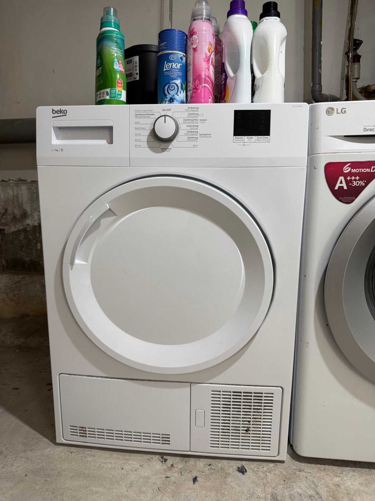 Beko DCU 7230 BX Condensdroger 7kg, Ophalen, 6 tot 8 kg, Gebruikt, Voorlader