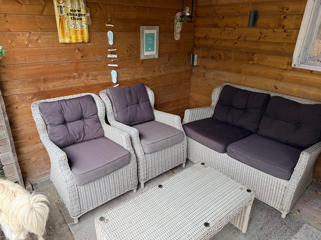 Loungeset, Ophalen, 4 zitplaatsen, Loungeset, Wicker