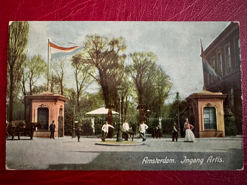 Oude Ansichtkaart Amsterdam: Ingang Artis (Gelopen), Ophalen of Verzenden, Voor 1920, Gelopen, Noord-Holland