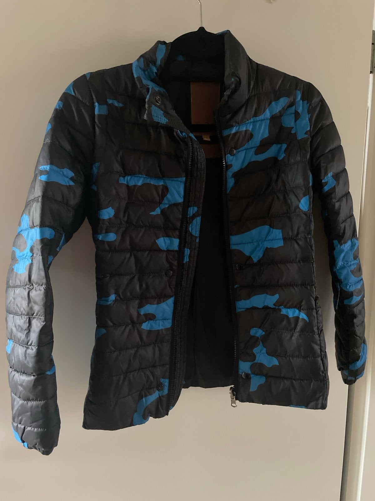 Airforce jas zwart met blauwe camouflageprint 12 jaar ds mtS, Ophalen of Verzenden, Zo goed als nieuw, Maat 36 (S), Zwart