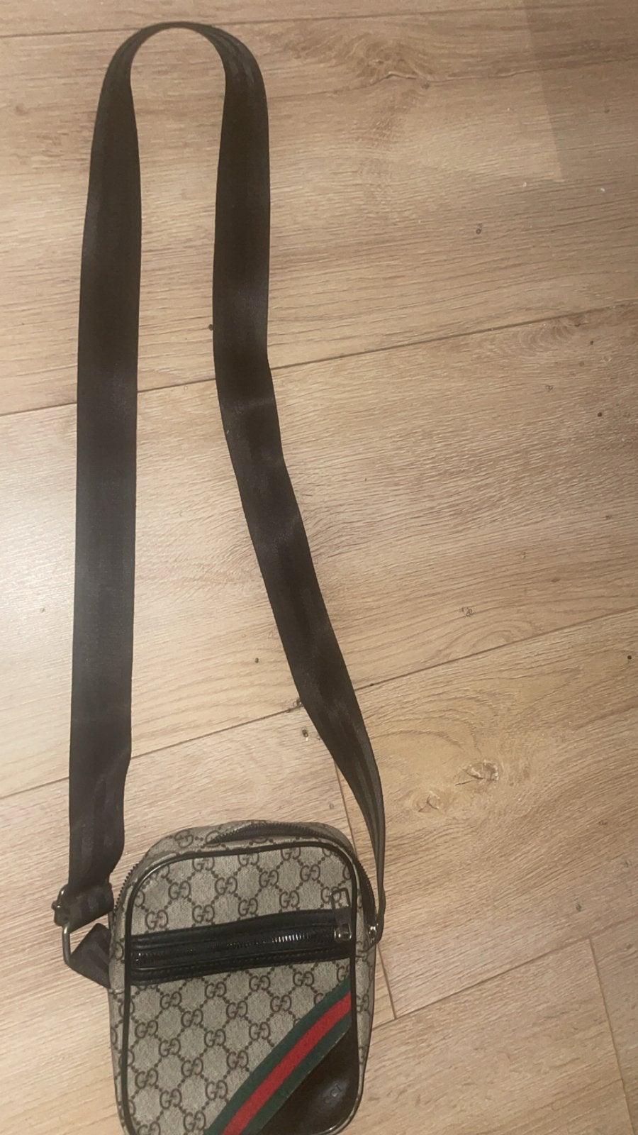 Gucci Crossbody Tas - GG Monogram & Web Stripe, Overige merken, Gebruikt, Verzenden, Beige