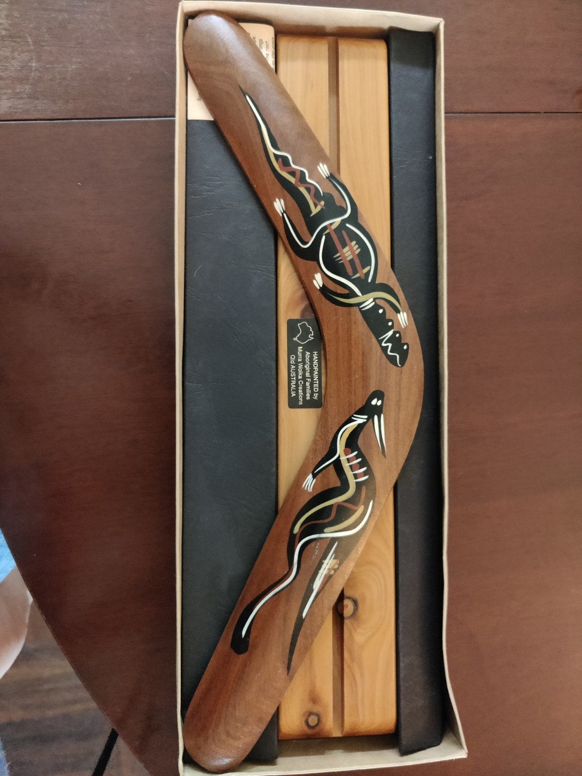 Handgeschilderde Boomerang - Aboriginal Kunst, Overige typen, Handgemaakt, Meerkleurig, Overige herkomsten