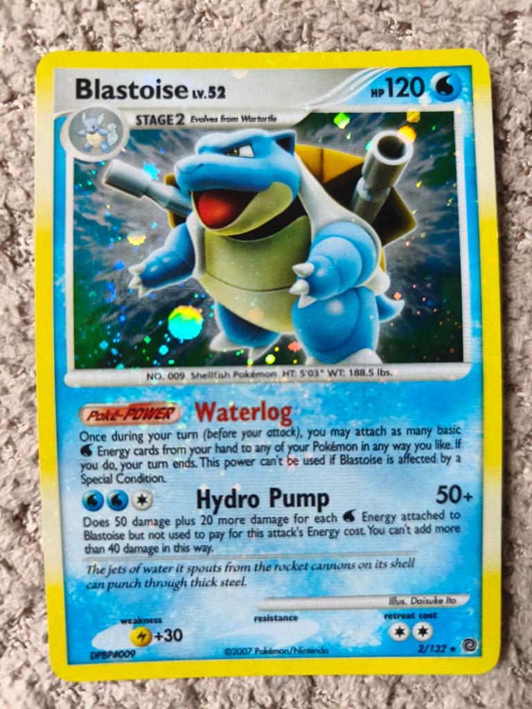 Blastoise -  Pokémon Secret Wonders (2/132) - Holo, Ophalen of Verzenden, Zo goed als nieuw, Losse kaart, Foil