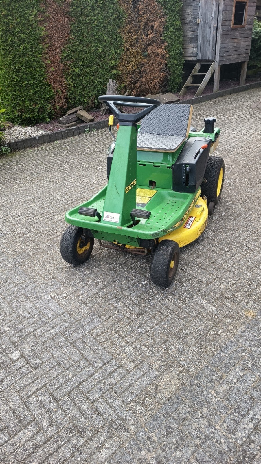 John Deere GX75 Rider zitmaaier - 9 PK, elektrische start, Tuin en Terras, Grasmaaiers, Cirkelmaaier, Gebruikt, Elektrische starter