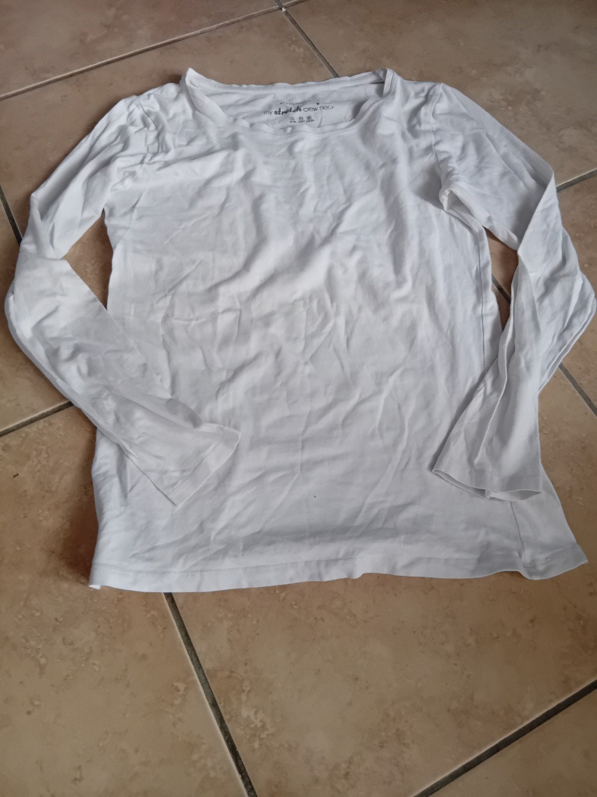 Witte "my stretch crew neck" shirt met lange mouwen, Kleding | Dames, T-shirts, Atmosphere, Wit, Lange mouw, Gedragen