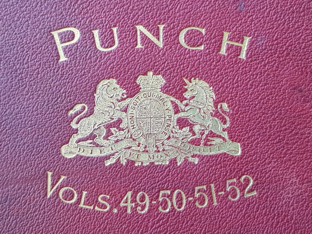 Zwaar compleet antiek boek uit Engeland van Punch uit 1867., Antiek en Kunst, Antiek | Boeken en Bijbels, Ophalen of Verzenden