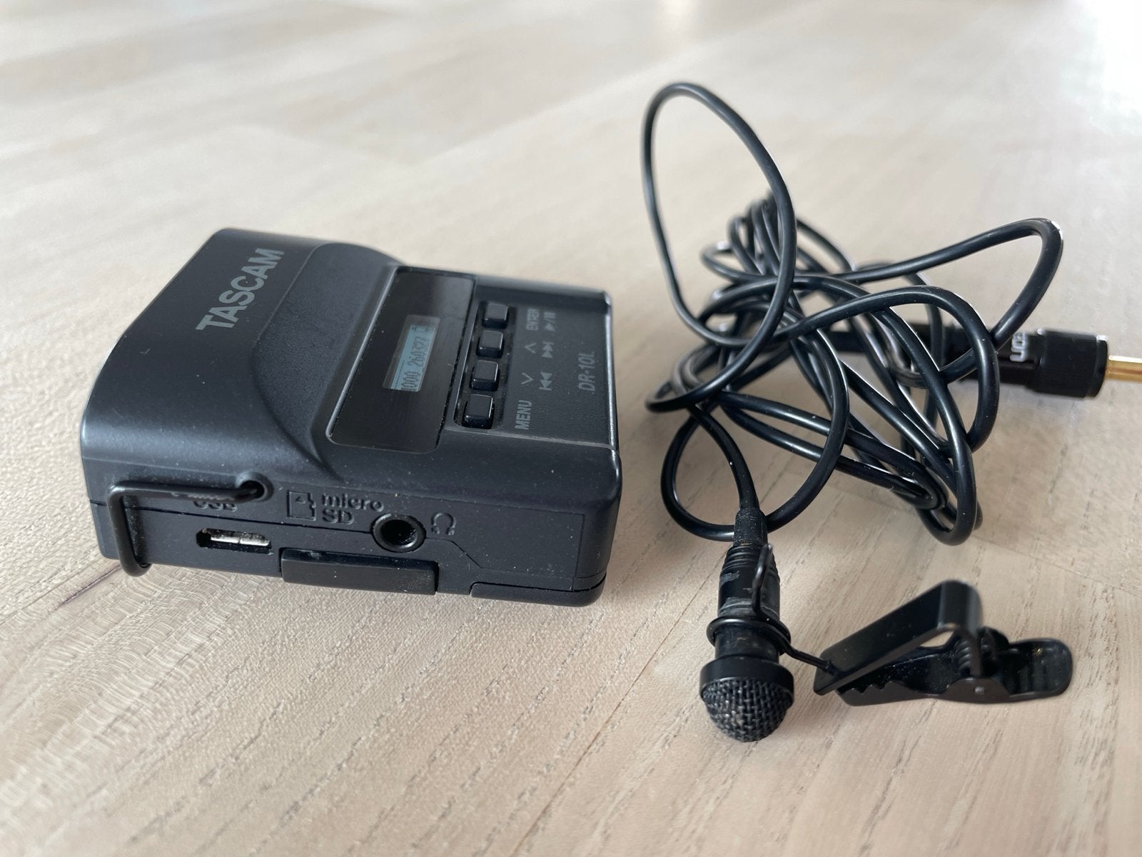 Tascam DR-10L micro recorder met lavalier microfoon, Ophalen of Verzenden, Zo goed als nieuw, Audio