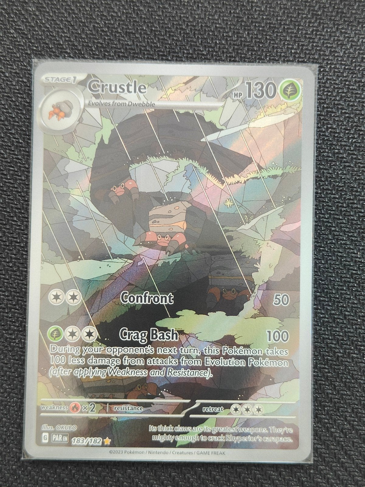 Crustle PAR 183/182 NM Pokemon Kaart, Ophalen of Verzenden, Zo goed als nieuw, Losse kaart, Foil