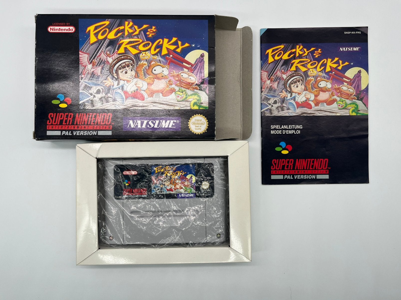 Pocky and & Rocky Super Nintendo SNES PAL CIB !MINT!, 1 speler, Ophalen of Verzenden, Zo goed als nieuw, Role Playing Game (Rpg)