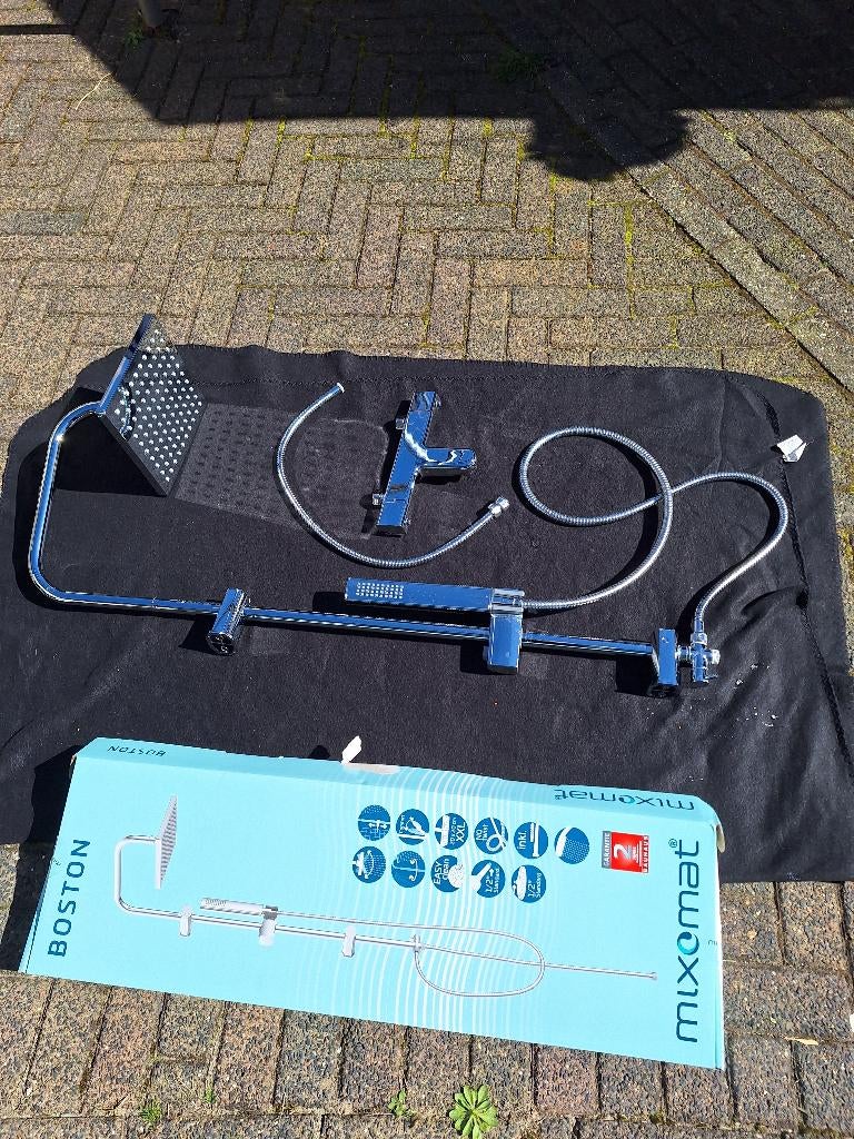 Regendouche + thermostaatkraan, Ophalen, Gebruikt, Chroom, Douche
