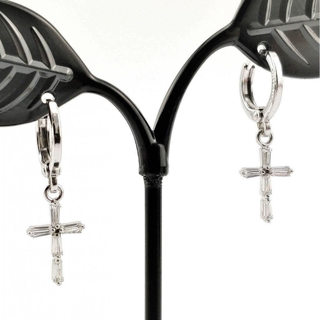 XUPING Oorbellen met Kruis en Zirkonia`s, Met kristal, Overige materialen, Hangers, Birgitta-Gracht 33, 6465 EL Kerkrade, Nederland