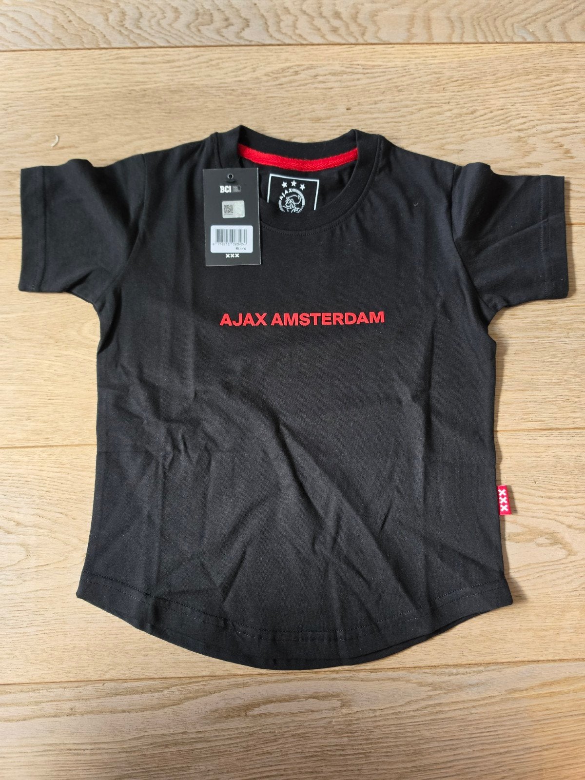 Nieuw Ajax kinder T-shirt zwart maat 116, Ajax, Jongen of Meisje, Nieuw, Ophalen of Verzenden