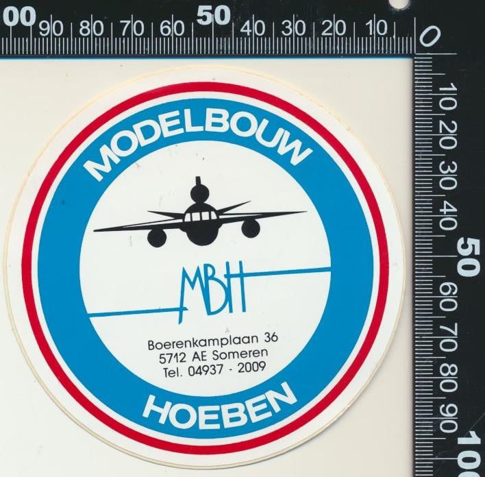 Sticker: Modelbouw Hoeben - Someren, Verzamelen, Stickers, Zo goed als nieuw, Bedrijf of Vereniging, Ophalen of Verzenden