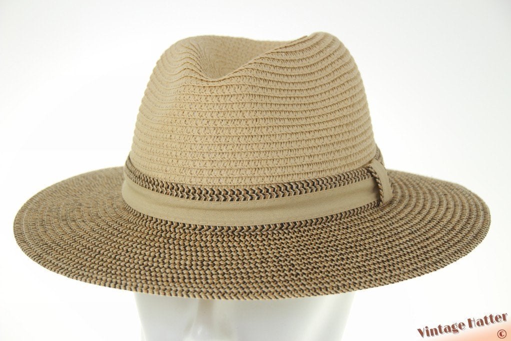 Zomer gleufhoed Hawkins bruin met beige kroon mt 56-58 nieuw, Hoed, Hawkins, Nieuw, One size fits all