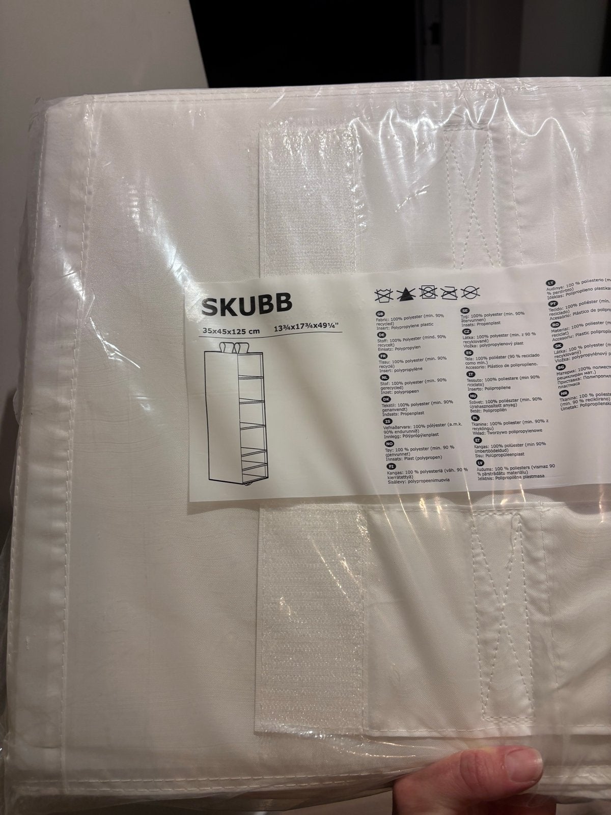 IKEA SKUBB Hangende Opberger Wit - Nieuw in verpakking, Ophalen, Met plank(en), 100 tot 150 cm, Nieuw