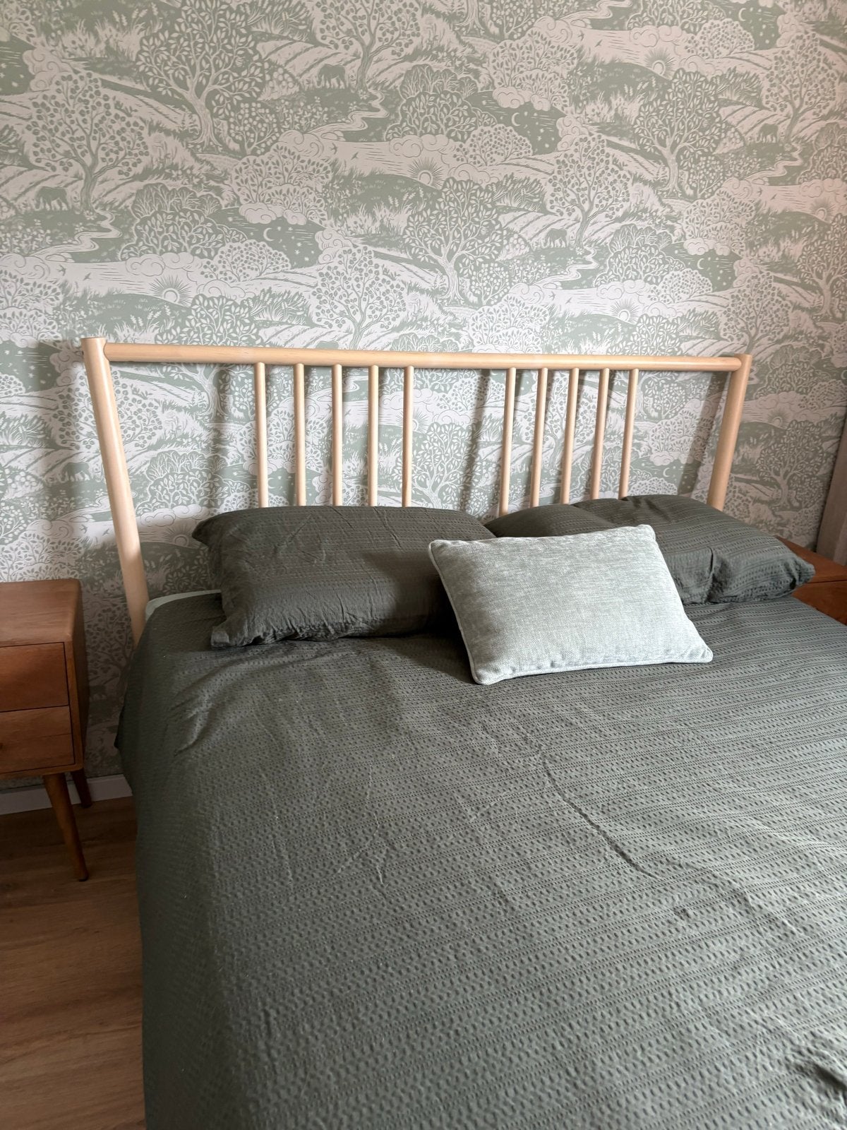 IKEA Björksnäs bed 140cm breed (excl. lattenbodems), Ophalen, Gebruikt, Beige, Tweepersoons