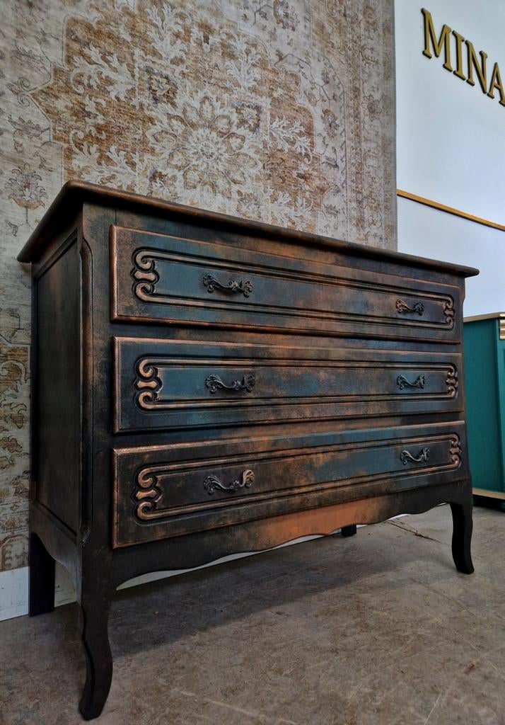 Queen Anne dressoir in patina stijl/ vintage look ladekast, Donyavimin@gmail.com, Mina Donyavi Meubels, Ophalen of Verzenden, Zo goed als nieuw