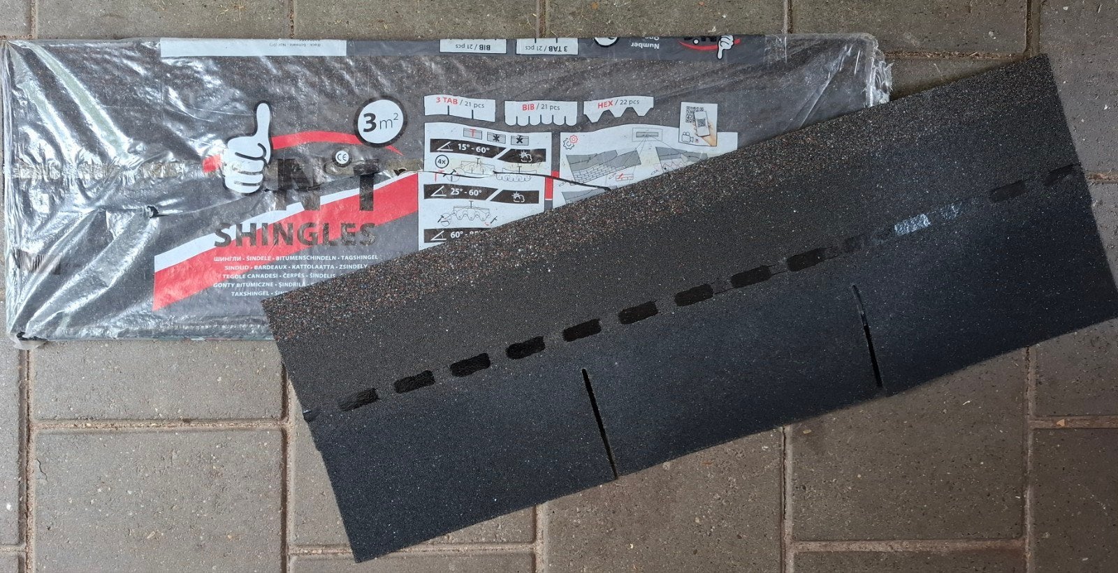 Shingles zwart, Ophalen