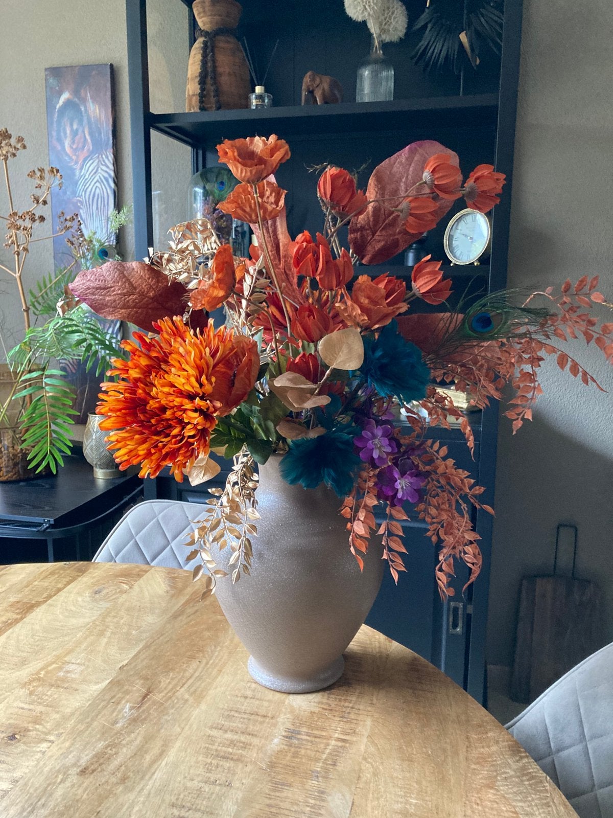 Echt een Eyecatcher Zijden bloemen in vaas Luxe Zijde, Ophalen of Verzenden, Nieuw, Bloemstuk