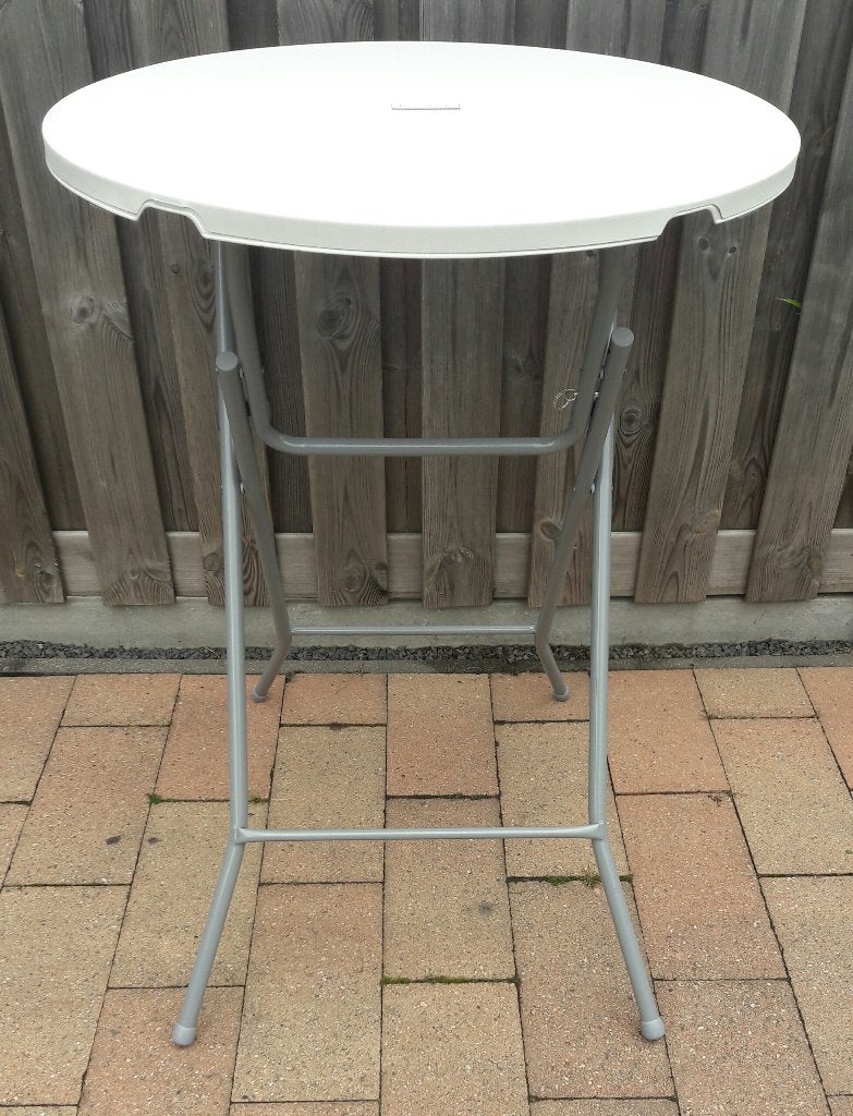 Te huur: Statafels, wit (80 x 109 cm), optie: hoezen (huren), Ophalen, Zo goed als nieuw
