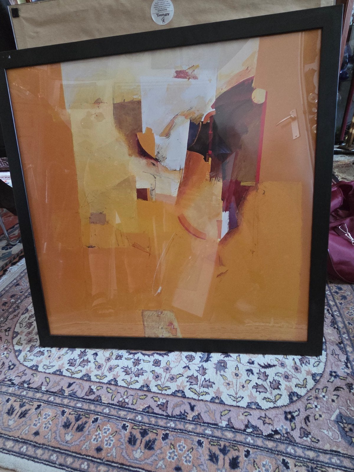 Abstracte kunstwerken in lijst - Set van 2, Antiek en Kunst, Ophalen of Verzenden