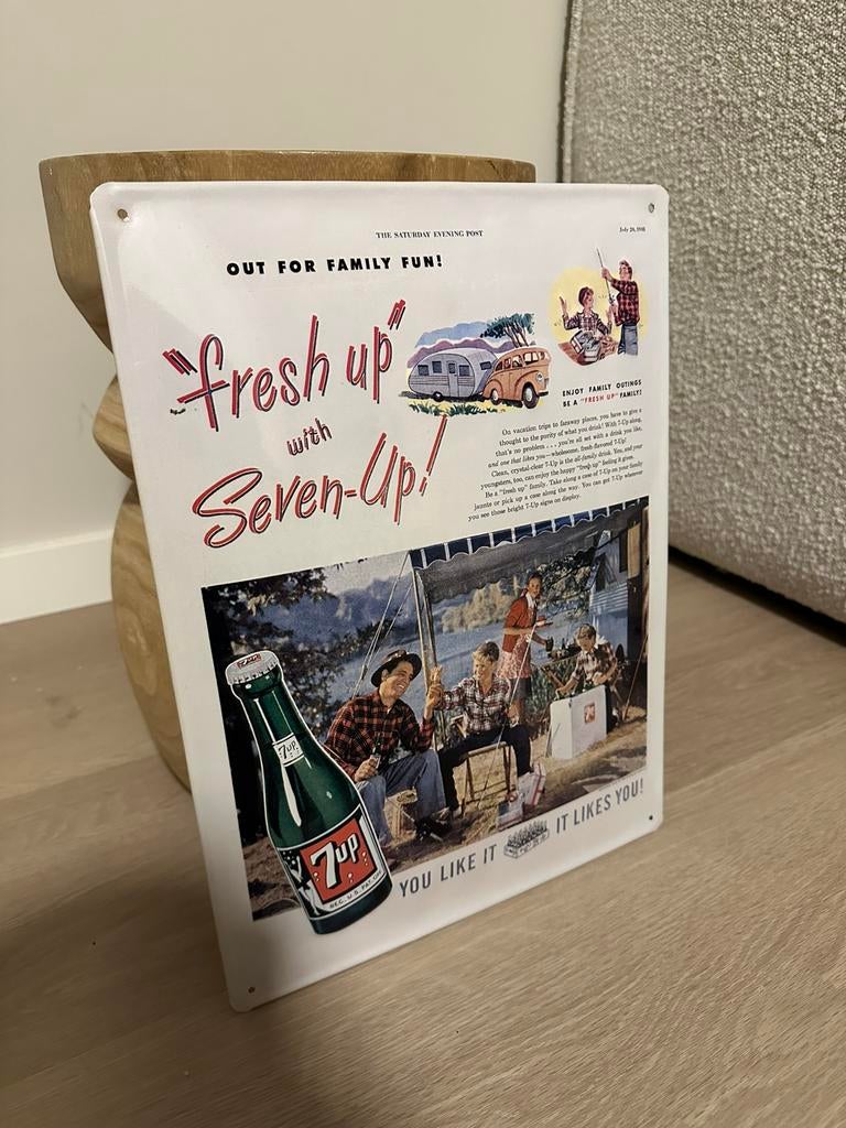 7up blik vintage, Ophalen, Zo goed als nieuw, A1 t/m A3