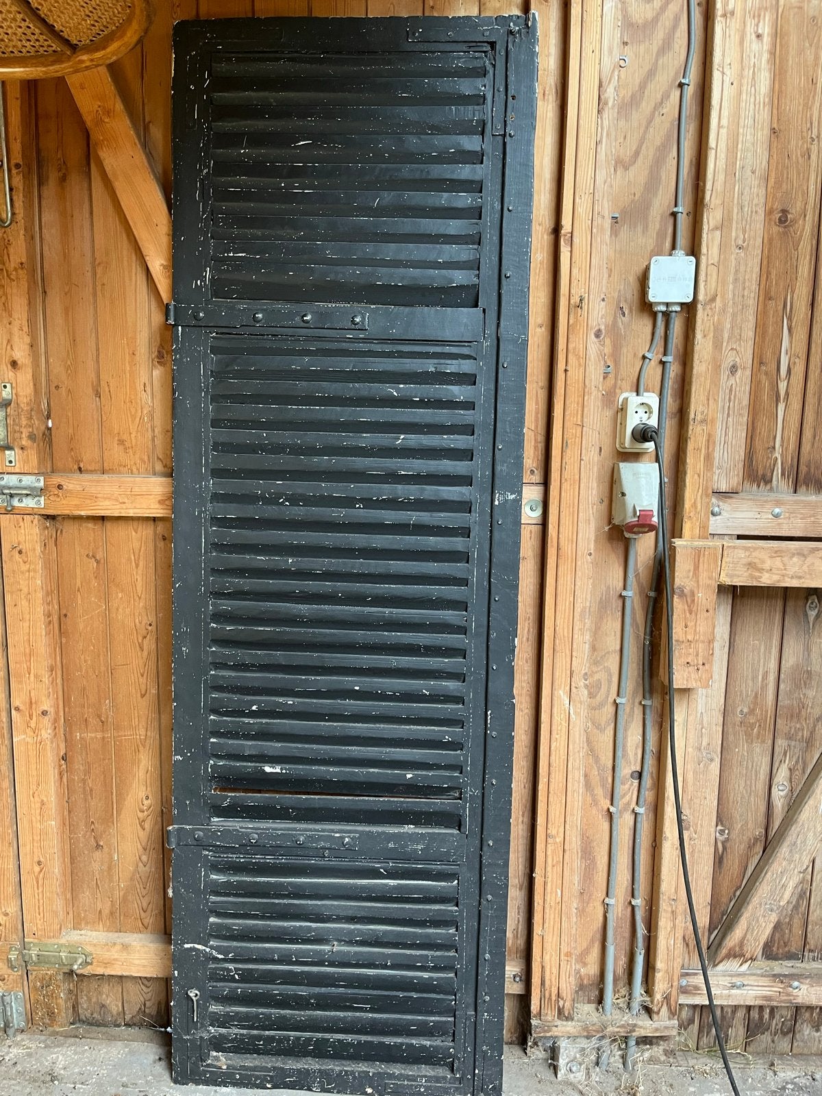 Houten Louvre Luik - Zwart/Wit, Ophalen, Gebruikt, Minder dan 80 cm, 215 cm of meer