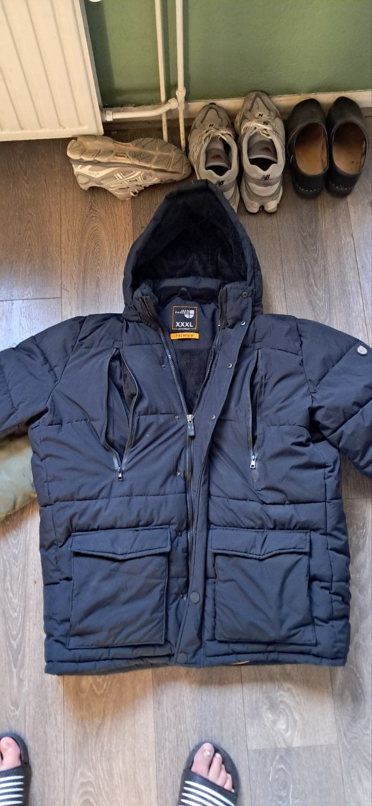 Donkerblauwe winterjas en bomberjas 3XL, Kleding | Heren, Ophalen of Verzenden, Gedragen, Overige maten, Blauw