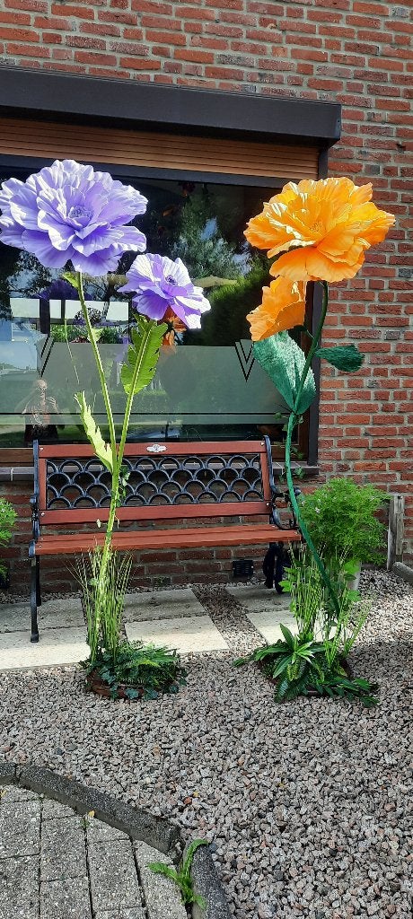 Bruiloft GROTE Bloemen Paars/Oranje 170cm, Ophalen, Zo goed als nieuw, Versiering, Geboorte of Huwelijk